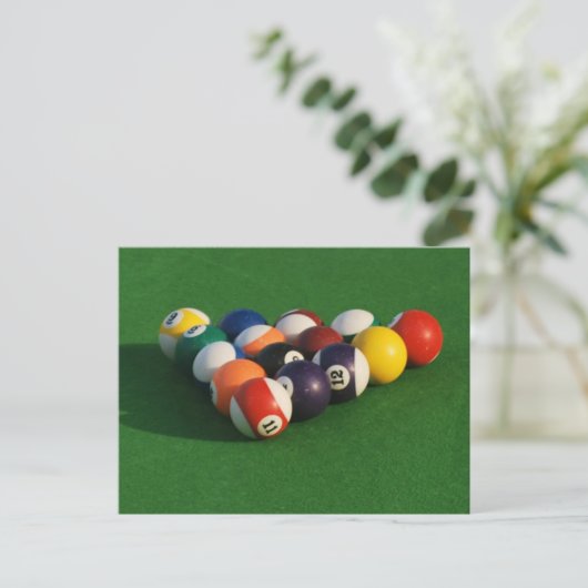 Racked Pool Balls on Pool Table Postcard ポストカード (スタンド正面)