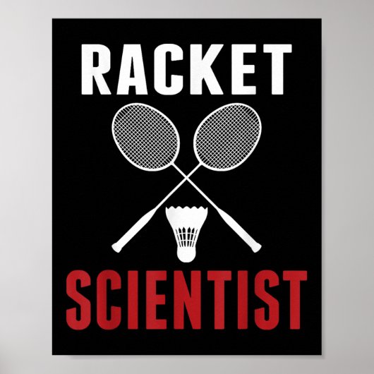 Racket Scientist Funny Badminton Mom Dad  ポスター (正面)