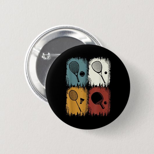 Racketlon, Tournament Sport With 4 Disciplines  缶バッジ (正面&裏面)