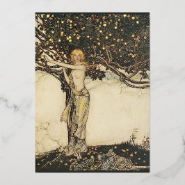 Rackham's Freya (Wagner)ゴールドフォイルポストカード 箔シーズンカード