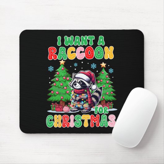 Racoon恋人クリスマスクリスマス私はCのためのアライグマが欲しい マウスパッド (マウス)