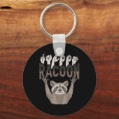 Racoon Aslハンドジェスチャーろう聴覚喪失待ち キーホルダー (正面)