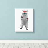 Racoon atフィットネスwith Dumbbells キャンバスプリント (インサイチュ (ウッドフロア))