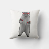 Racoon at Fitness with Dumbbells クッション (裏面)