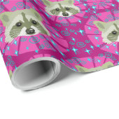 racoon_grayとピンク ラッピングペーパー (ロールコーナー)