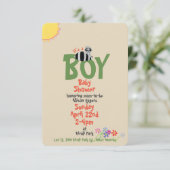 Racoon w/Squirrel Boyベビーシャワー招待状 招待状 (スタンド正面)