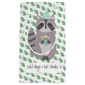 Racoon With A Hot Drink スモールペーパーバッグ (正面)