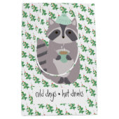 Racoon With A Hot Drink ミディアムペーパーバッグ (正面)