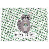 Racoon With A Hot Drink ラージペーパーバッグ (裏面)