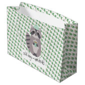 Racoon With A Hot Drink ラージペーパーバッグ (裏面アングル)