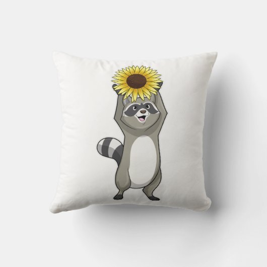Racoon with Sunflower クッション (裏面)