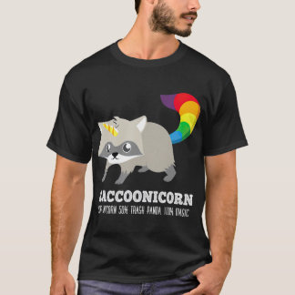 Racoonicorn  Funny rash Panda Raccoon Unicorn Tシャツ