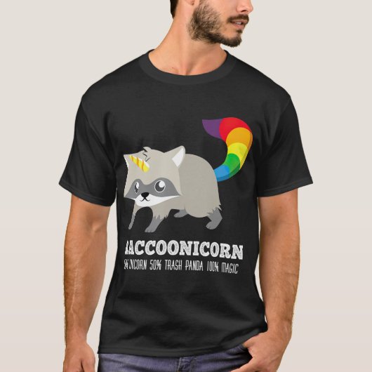 Racoonicorn  Funny rash Panda Raccoon Unicorn Tシャツ (正面)