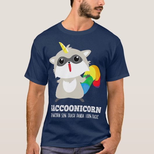 Racoonicorn Funny Trash Panda Raccoon Unicorn Tシャツ (正面)