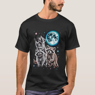 Racoons in Front of Moon Racoon Wild Animal Tシャツ