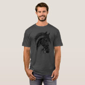 Racy Horse With Mane Horse Dressage Equestrian gir Tシャツ (正面フル)