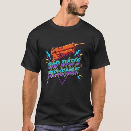 Rad Dad's Revenge Retro 80s Synthwave Gamer Dad Tシャツ (正面)