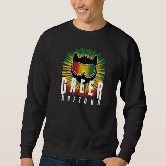 Rad Greer AZ Reggae Kitty Cat w Jamaican Ski Goggl スウェットシャツ (正面)