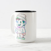 Rad Orange: Skater Boy Retro ツートーンマグカップ (正面左)