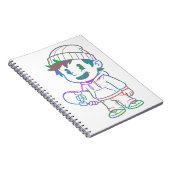 Rad Orange: Skater Boy Retro ノートブック (右側)