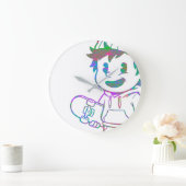 Rad Orange: Skater Boy Retro ラージ壁時計 (ホーム)