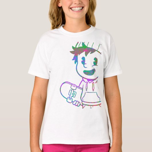 Rad Orange: Skater Boy Retro Tシャツ (正面)