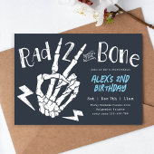 Rad TWO the Bone、ハロウィンの男の子の2歳の誕生日 招待状