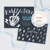 Rad TWO the Bone、ハロウィンの男の子の2歳の誕生日 招待状
