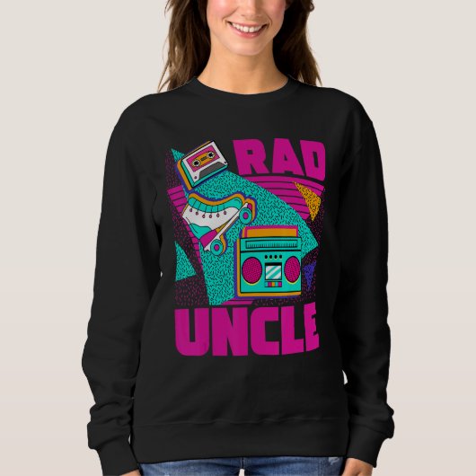 Rad Uncle 90s Aesthetic Nostalgia 1990's Retro Unc スウェットシャツ (正面)