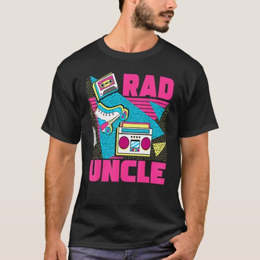 Rad Uncle 90s Aesthetic Nostalgia 1990's Retro Unc Tシャツ (正面)
