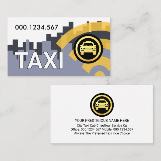Radar Radio Signal Calling Taxi Cab 名刺 (正面/裏面)