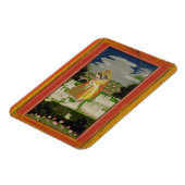 RadhaとKrishnaは理想的なランドスキャップで抱擁する マグネット (左側)