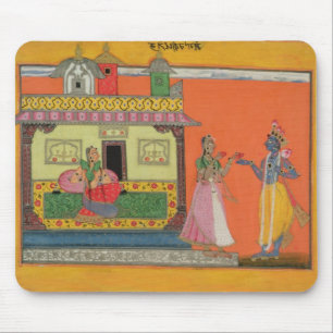 Radhaの家、イラストレーションfrで着くKrishna マウスパッド