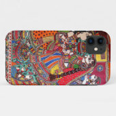 RADHA KRISHNAのヒンズー教の神MADHUBANIの芸術のスタイル Case-Mate iPhoneケース (裏面(横))