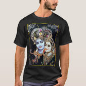 Radha-Krishna: 愛ॐの神の花 Tシャツ (正面)