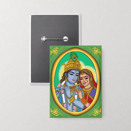 Radha Krishna Button 缶バッジ (正面/裏面)