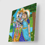 Radha Krishna Clock スクエア壁時計 (傾斜)