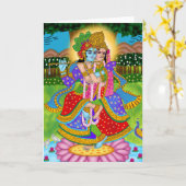 Radha Krishna Greeting Card カード (黄色い花)