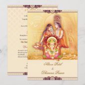 Radha Krishna Hindu Wedding Invitation 招待状 (正面/裏面)