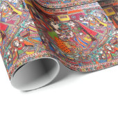 RADHA-KRISHNA MADHUBANIの古代インドの芸術のスタイル ラッピングペーパー (ロールコーナー)