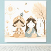 Radha Krishna Mandala Wall Art  キャンバスプリント (インサイチュ (ウッドフロア))