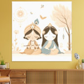 Radha Krishna Mandala Wall Art  キャンバスプリント (インサイチュ (リビング))