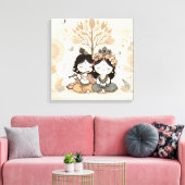 Radha Krishna Mandala Wall Art | Eternal Love  キャンバスプリント (インサイチュ (リビング))