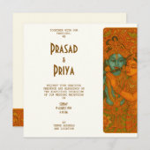 Radha Krishna Mural painting Indian セーブザデート (正面/裏面)