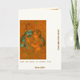 Radha Krishna Mural painting Indian 招待状