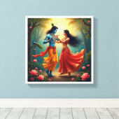 Radha Krishna Spiritual Paintings 🌺🎶. キャンバスプリント (インサイチュ (ウッドフロア))