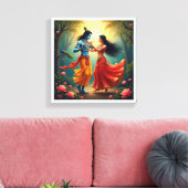 Radha Krishna Spiritual Paintings 🌺🎶. キャンバスプリント (インサイチュ (リビング))