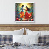 Radha Krishna Spiritual Paintings 🌺🎶. キャンバスプリント (インサイチュ (寝室))