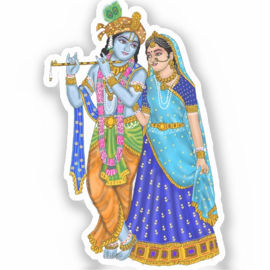 Radha Krishna Sticker シール (正面)