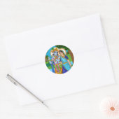 Radha Krishna Sticker ラウンドシール (封筒)